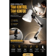 Maison Luré Ayarlanabilir Kafa ve Kol Çalışma Lambası, Çok Fonksiyonlu LED Masa ve Gece Lambası