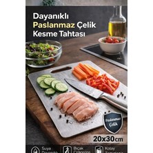 Empressco Kesme Çelik Tahtası Paslanmaz Çelik Metal Tezgah Koruyucu Hamur Açma Tezgahı 20X30 cm