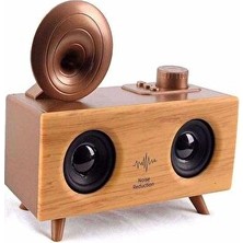 Maison Luré Klasik Ahşap Retro Radyo ve Gramofon - Vintage Müzik Kutusu Sinema Sistemi