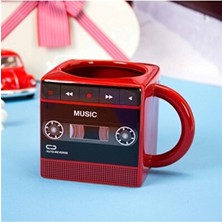 Maison Luré Retro Tasarımlı Kırmızı Kaset Çalar Temalı Kupa Bardak