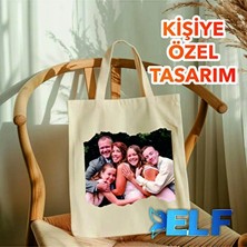 Maison Luré Kişiye Özel Resimli Ham Bez Pazar Çantası Pazar Arabası & Çantası