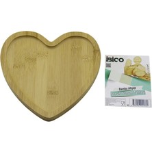 Empressco Kalp Model Ahşap Bambu Servis Sunum Tepsi - Tahtası 20.5 x 19.5 x 1.4cm (4887)
