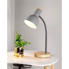 Maison Luré Siyah Ahşap Tabanlı Nordic USB Masa Lambası, Modern ve Şık Masa ve Gece Lambası
