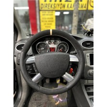 Stilix Garage Ford Focus 2.5 Araca Özel Direksiyon Kılıfı (Derisi Sökülüp Yapılması Gerekiyor) Krem Yüzüklü