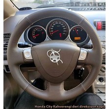 Stilix Garage Honda City Araca Özel Dikmeli Direksiyon Kılıfı (Kahverengi Krem Ip)