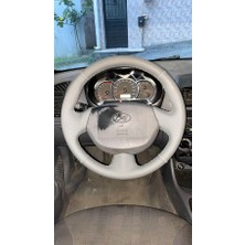 Stilix Garage Hyundai Accent Admira Araca Özel Direksiyon Kılıfı Deri Noktalı Düz Gri