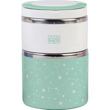 Saro Yeşil 2 Katlı Çelik Mama Termosu 820 ml
