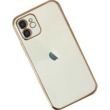 Bezos iPhone 12 Kılıf Razer Lensli Silikon - Gold
