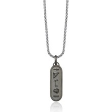 Melie Jewelry Brave Cartousche 925 Ayar Gümüş Erkek Kolye