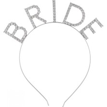 İlk El Grup Mega Boy Kristal Taşlı Gümüş Bride Taç Gelin Tacı 20X21 cm