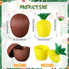 İlk El Grup Ananas&hindistan Cevizi Tasarımlı Pipetli Bardak Seti (6 Adet)