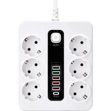 İlk El Grup HP-H04 3000W 10AMPER 6’lı 2metre Uzatma Kablolu Çoklu Termal Akım Priz