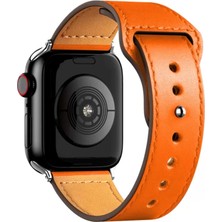 İlk El Grup Apple Watch 42MM KR415 Luaz Deri Kordon - Turuncu