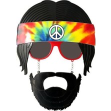 İlk El Grup Siyah Saçlı Bandana Tasarımlı Parti Gözlüğü 26X18 cm Nessiworld