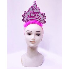 İlk El Grup Happy Birthday Neon Pembe Renk Doğum Günü Tacı 24X15 cm