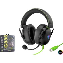 Kulaklik USB Rgb 7.1 - Si̇yah/yeşi̇l G886 Midastech