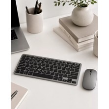 Kablosuz Bluetooth Klavye Mouse Seti Şarjlı Tablet Laptop Uyumlu Midastech