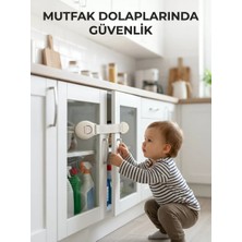 Çocuk Güvenlik Dolap ve Çekmece Kilidi Güçlü Yapışkanlı Emniyet Kilidi Midastech