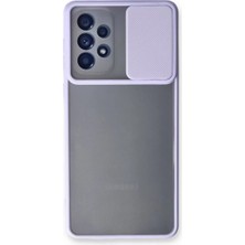 İlk El Grup Samsung Galaxy A53 5g Kılıf Palm Buzlu Kamera Sürgülü Silikon - Lila