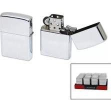 Klasik Zippo Çakmak - Gümüş Renkli - Rüzgara Dayanıklı Midastech