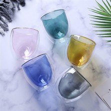 Çılgıntrend Renkli Çift Cidarlı Borosilikat Cam Kupa 250 ml