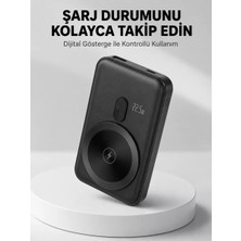 LCD Ekranlı Kablosuz Powerbank Type C ve USB Çıkışlı Yeni Nesil Midastech