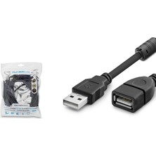 USB Uzatma Kablosu 5 M - Si̇yah HDX7521 Midastech