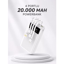 MidasTech Powerbank Şarj Cihazı 4 Çıkışlı 20.000 Mah Powerbank Kompakt Yüksek Kapasiteli Hızlı Şarj