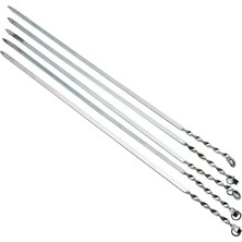 Nemere İthalat Dar Yassı Mangal Şişi - Burgulu Tasarım - 60 cm - Tavuk ve Kanat Için Nemere Ithalat
