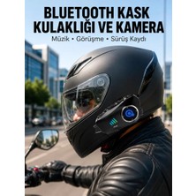 Nemere İthalat Q28 Kameralı Motosiklet Kask Kulaklık Bluetooth 5.3 Su Geçirmez 1080P Hd Yeni Nesil Nemere Ithal