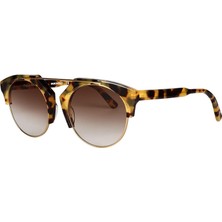 Original Vintage Sunglasses Vivara Col 06 Altın Havana Kahverengi Asetat Unisex Güneş Gözlüğü