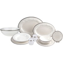 Royal Canterbury Milada Platinum 55 Parça Bone China Yemek Takımı