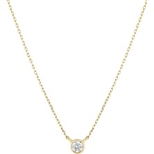 Orena Jewelry Solitaire Pırlanta Taşlı 14 Ayar Altın Kadın Kolye