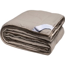 Halsa Ystad Bej Keten Tencel Çift Kişilik Yorgan 195X215 cm