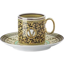 Versace Barocco Mosaic Desenli Porselen Türk Kahvesi Fincan ve Tabağı