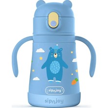 SipnJoy Sippypals Koyu Mavi Çelik Çocuk Termos Suluk 360 ml