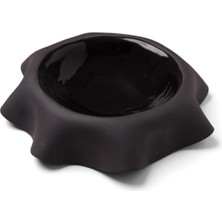 Ceramicshe Siyah Seramik Büyük Boy Pileli Tabak 17 cm