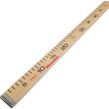 Moonstar Ahşap Manifatura Cetveli Paslanmaz Demirli 1 Metre (100CM) Doğal (Ağaç)