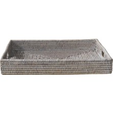 King Zoo Kare Rattan Servis Tepsisi