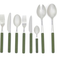 Neva Posateria Creativa Ratan Yeşil 74 Parça Çatal Bıçak Kaşık Seti