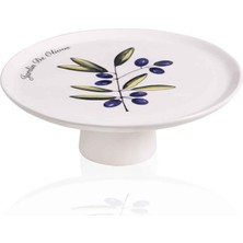 The Mia Olivos Seramik Ayaklı Servis Tabağı 30 cm