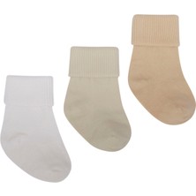 Lille Trove Renkli Yenidoğan Unisex Bebek 3'lü Çorap Seti