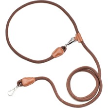 Zoe Pet Atelier Kahverengi Taba Paracord ve Deri Eller Serbest Köpek Göğüs Tasması