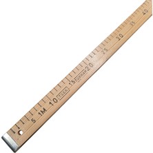 Turhan Ahşap Manifatura Cetveli Demirli 1 Metre (100CM) (Ağaç)
