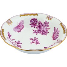 Herend Victoria Desenli Mor Porselen Kase 17 cm