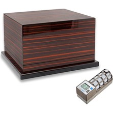 Lubinski Italy Cigarspa Abanoz Elektronik Nemlendiricili Teleskopik 3 Raflı Puro Kutusu