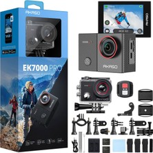 Akaso EK7000 Pro 4k/30 Fps 20MP Wi-Fi Su Geçirmez Kılıf App Kontrollü Aksiyon Kamerası ve Aksesuar Seti