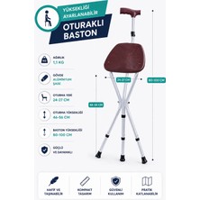 Medikaltec  Comfort Plus Dm-74 Oturaklı Baston Yüksekliği Ayarlanır