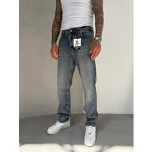 KağanKY Koyu Mavi Yıkamalı Baggy Jean