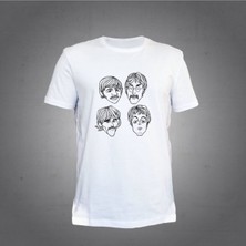 Herşey Nota The Beatles Beyaz Tshirt Unisex